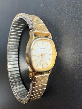 Pulsar Women's Vintage Gold Tone Quartz Watch - Gold Dial